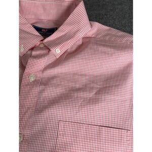 Men's  Large Vineyard Vines Button‎ Down Shirt Shep Ian Murray Pink Plaid Cotton